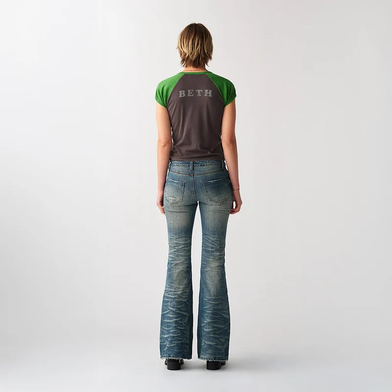 KISS Beth Crop Raglan T-Shirt Girlie Shirt 455581