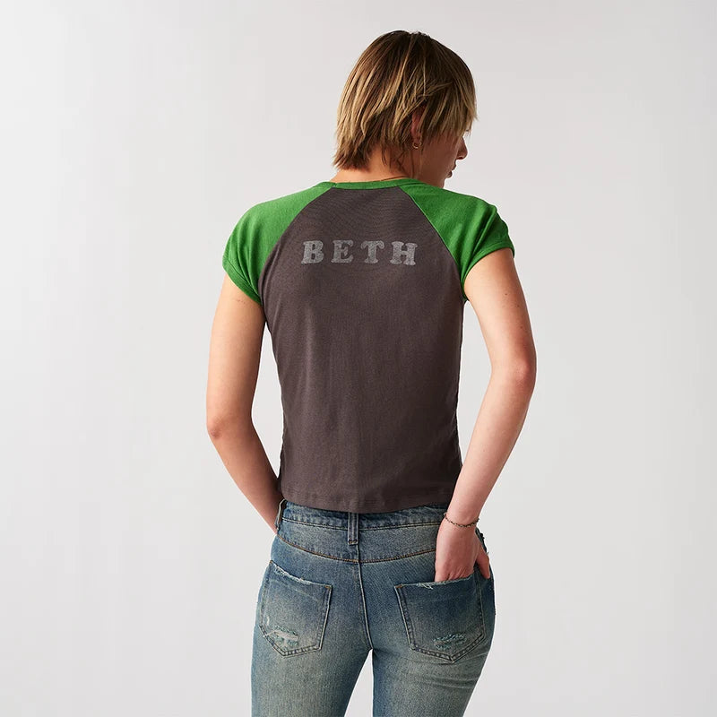 KISS Beth Crop Raglan T-Shirt Girlie Shirt 455587