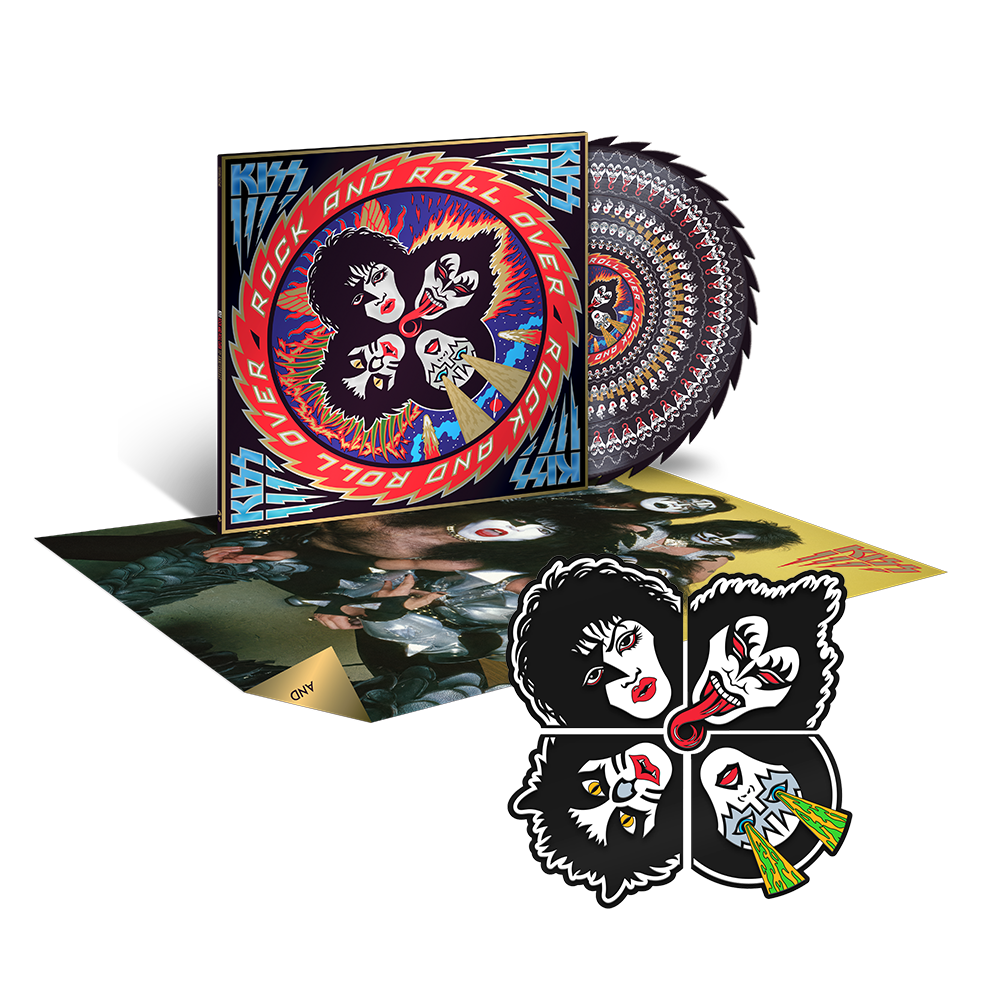 KISS Rock And Roll Over 50th DELUXE 1LP ZOETROPE PICTURE DISC SAWBLADE VINYL + Coin Vinyl-Bundle 459349