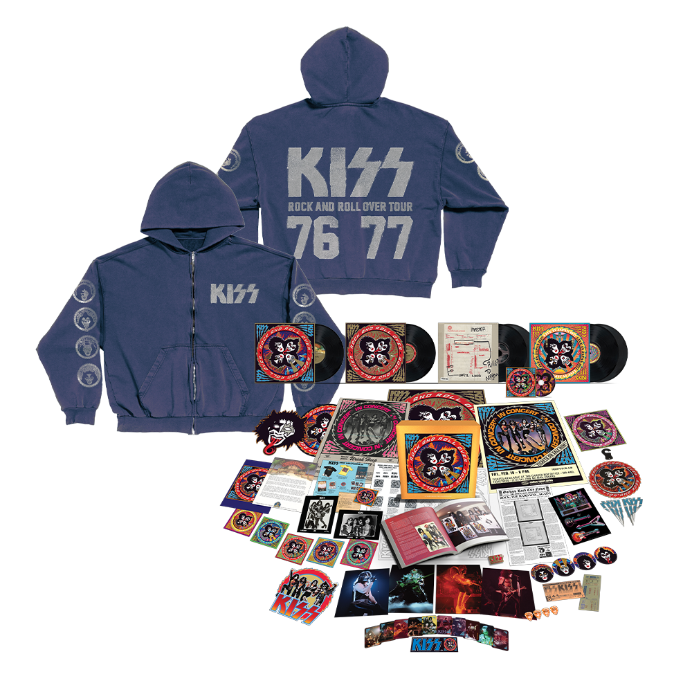 KISS Rock And Roll Over 50th SUPER DELUXE 6LP + BLU-RAY AUDIO + Hoodie Vinyl-Bundle 459347