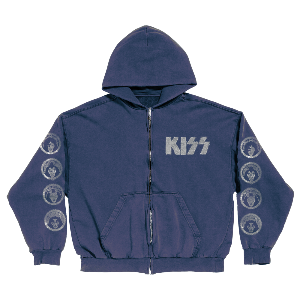 KISS Rock and Roll Over Washed Zip Tour Hoodie Kapuzenjacke 459001