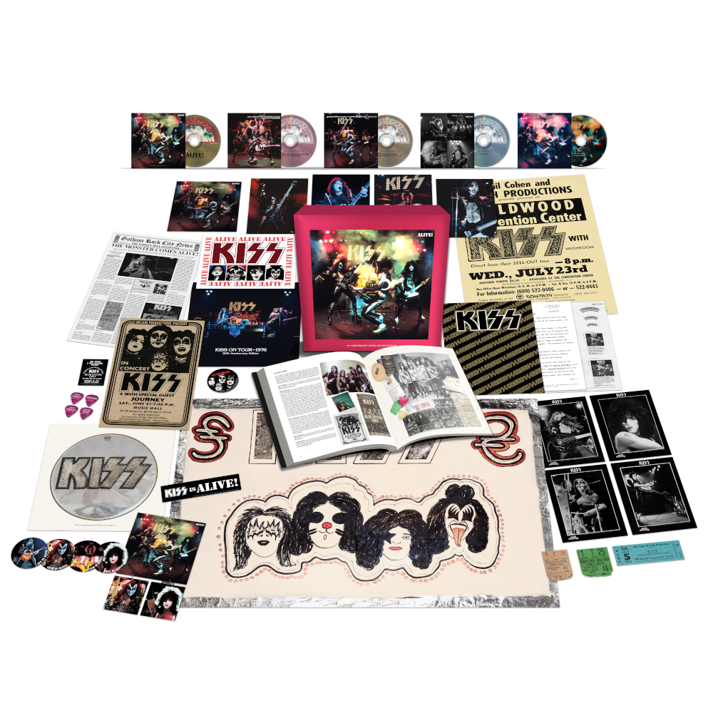 Kiss Alive! 50th Anniversary Super Deluxe 4CD + Blu-ray Audio + ALIVE! Track List T-Shirt 427540