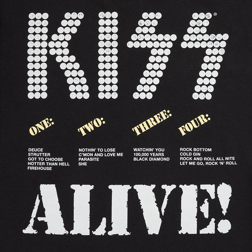 Kiss Alive! 50th Anniversary Super Deluxe 4CD + Blu-ray Audio + ALIVE! Track List T-Shirt 427548