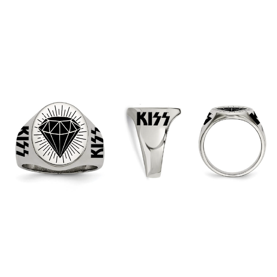 Kiss Black Diamond Signet Ring  Siegelring 348469