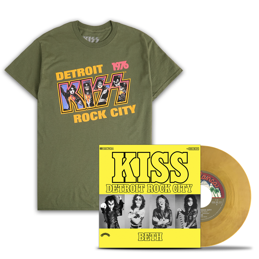Kiss Detroit Rock City / Beth 7" + Detroit Rock City 1976 T-Shirt Vinyl 453865