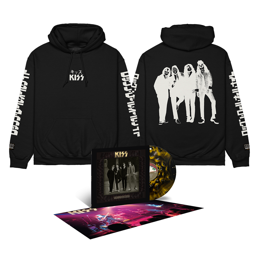 Kiss Dressed To Kill 50th Anniversary Premium Color Vinyl + Rock and Roll All Nite Sweatshirt 423842
