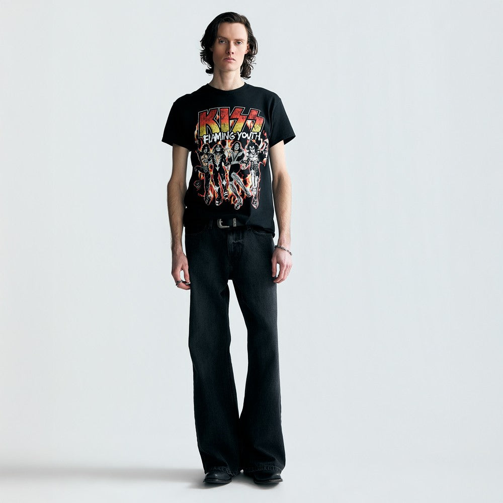 Kiss Flaming Youth / God Of Thunder 7” + Flaming Youth Single Cover T-Shirt Vinyl-Bundle 445223