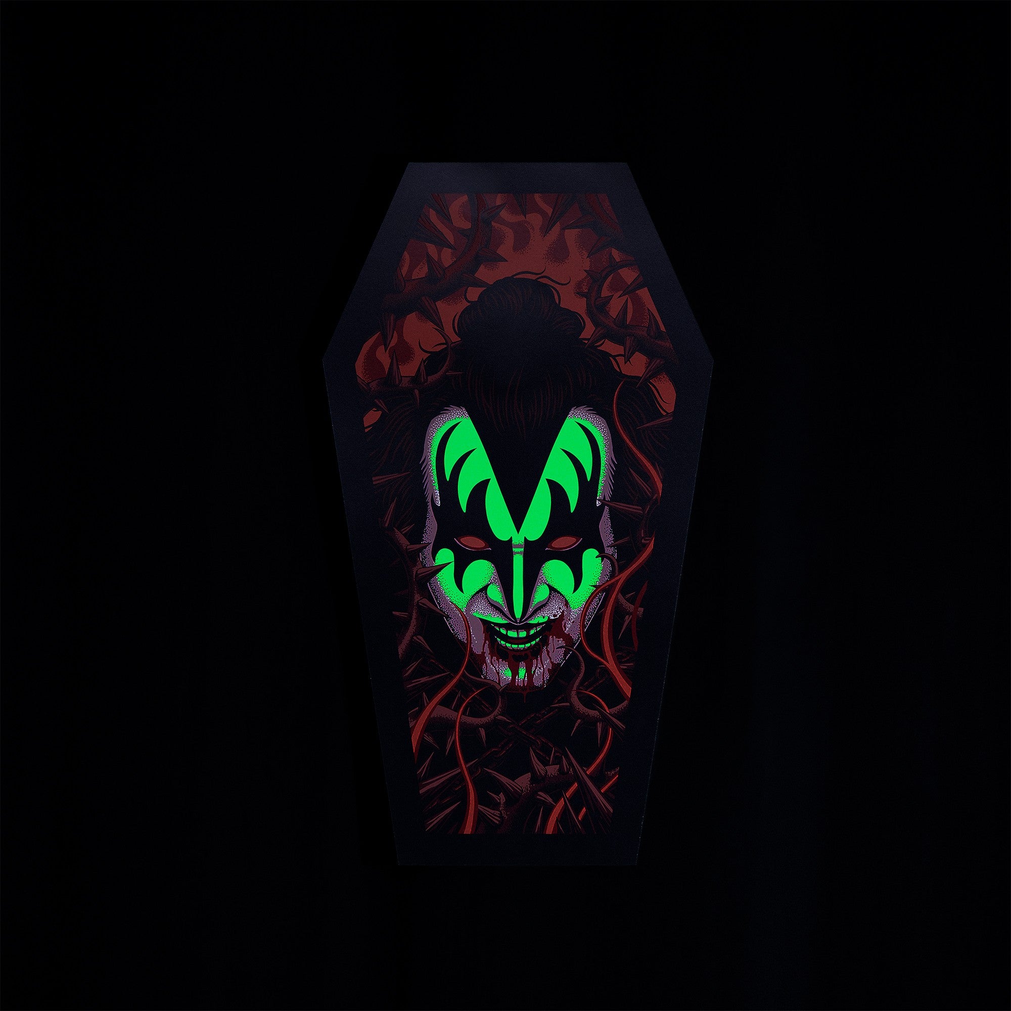 Kiss The Demon Coffin Poster (Screen Printed + Glow In The Dark) Poster 422320