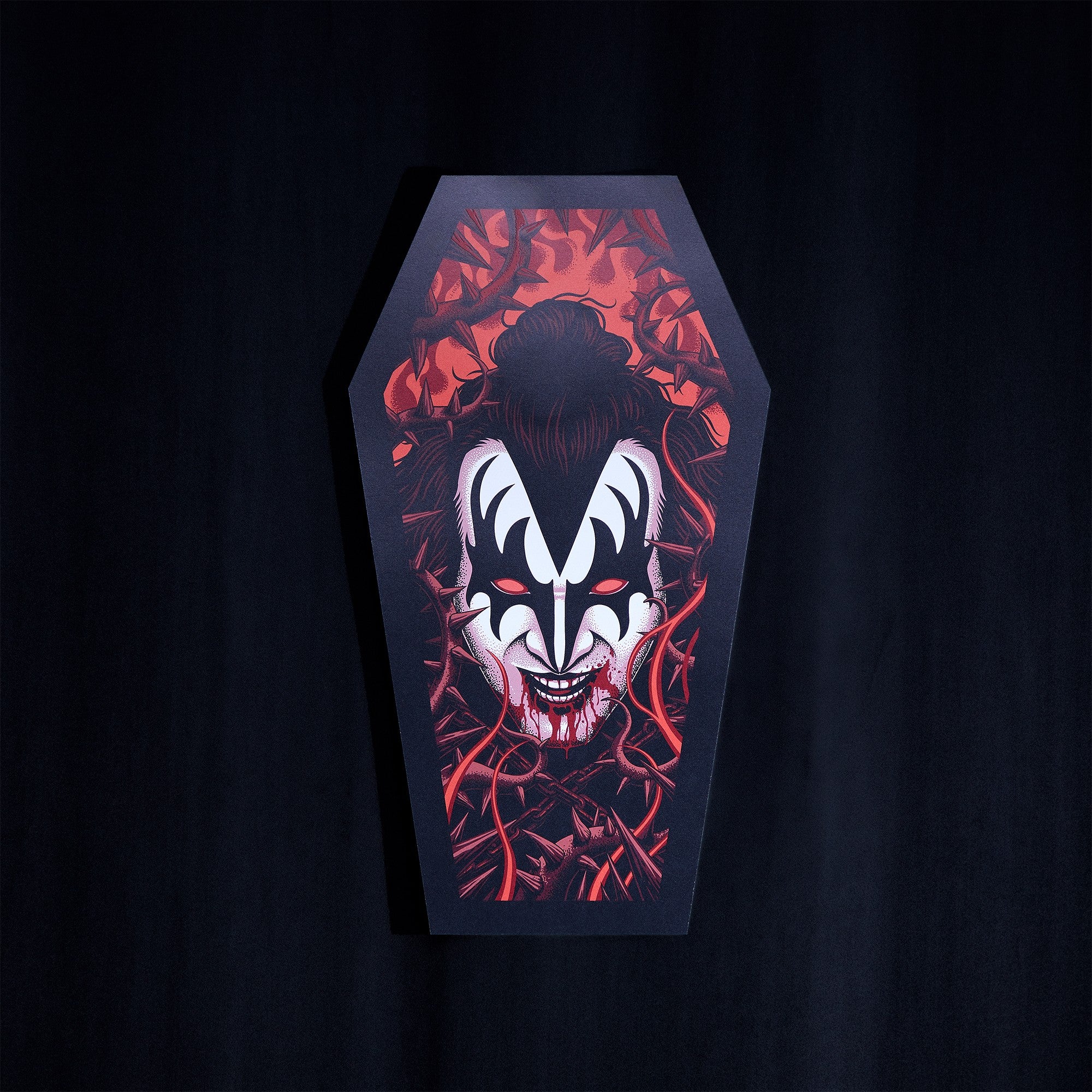Kiss The Demon Coffin Poster (Screen Printed + Glow In The Dark) Poster 422322