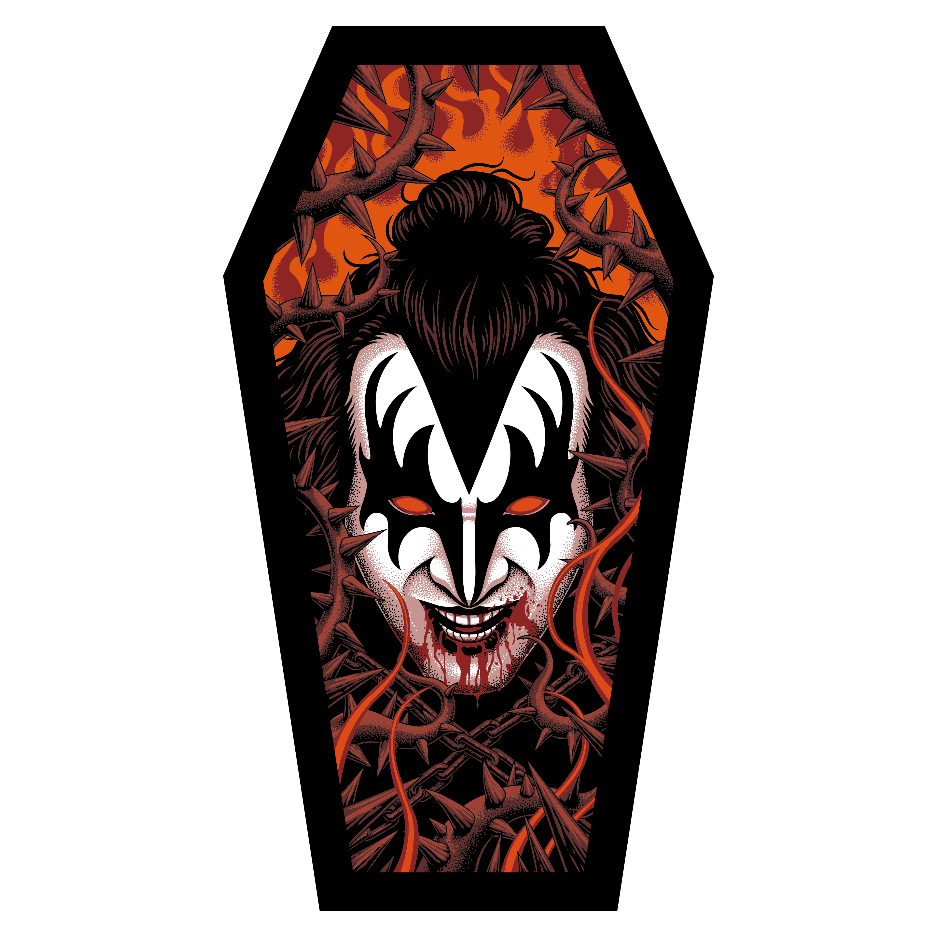 Kiss The Demon Coffin Poster (Screen Printed + Glow In The Dark) Poster 422596