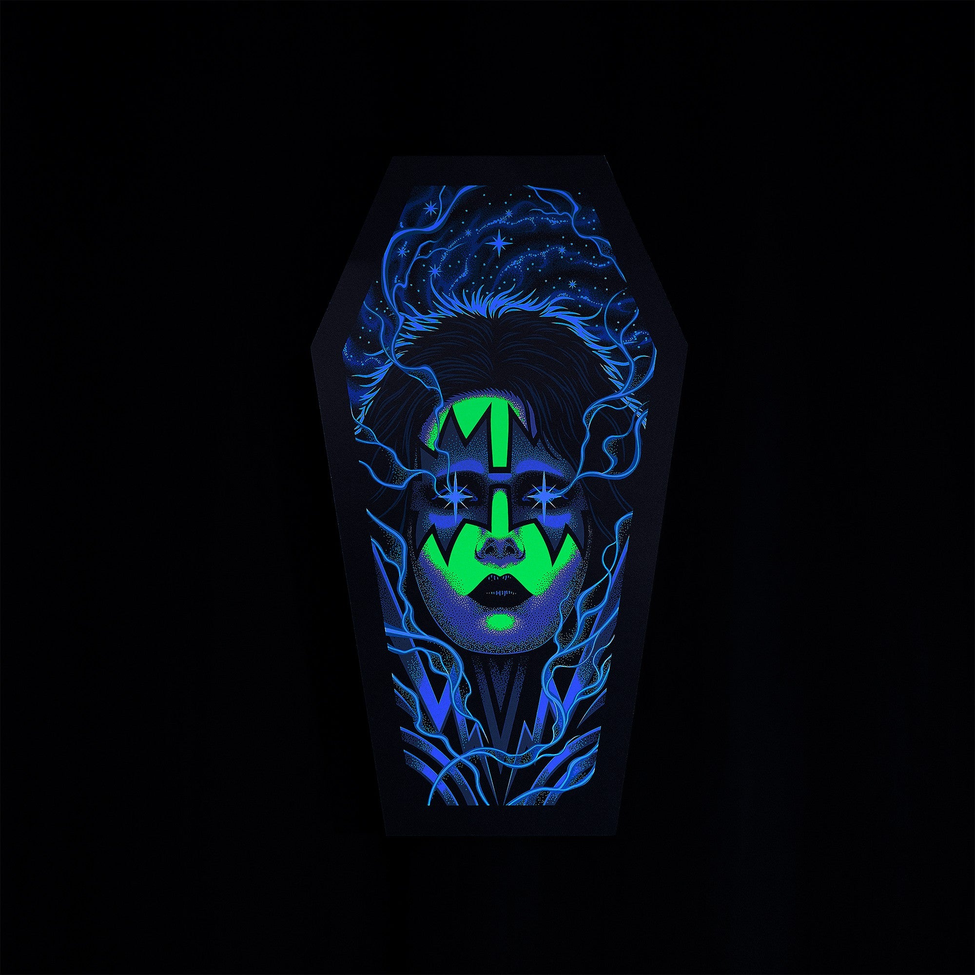 Kiss The Spaceman Coffin Poster (Screen Printed + Glow In The Dark) Poster 422332