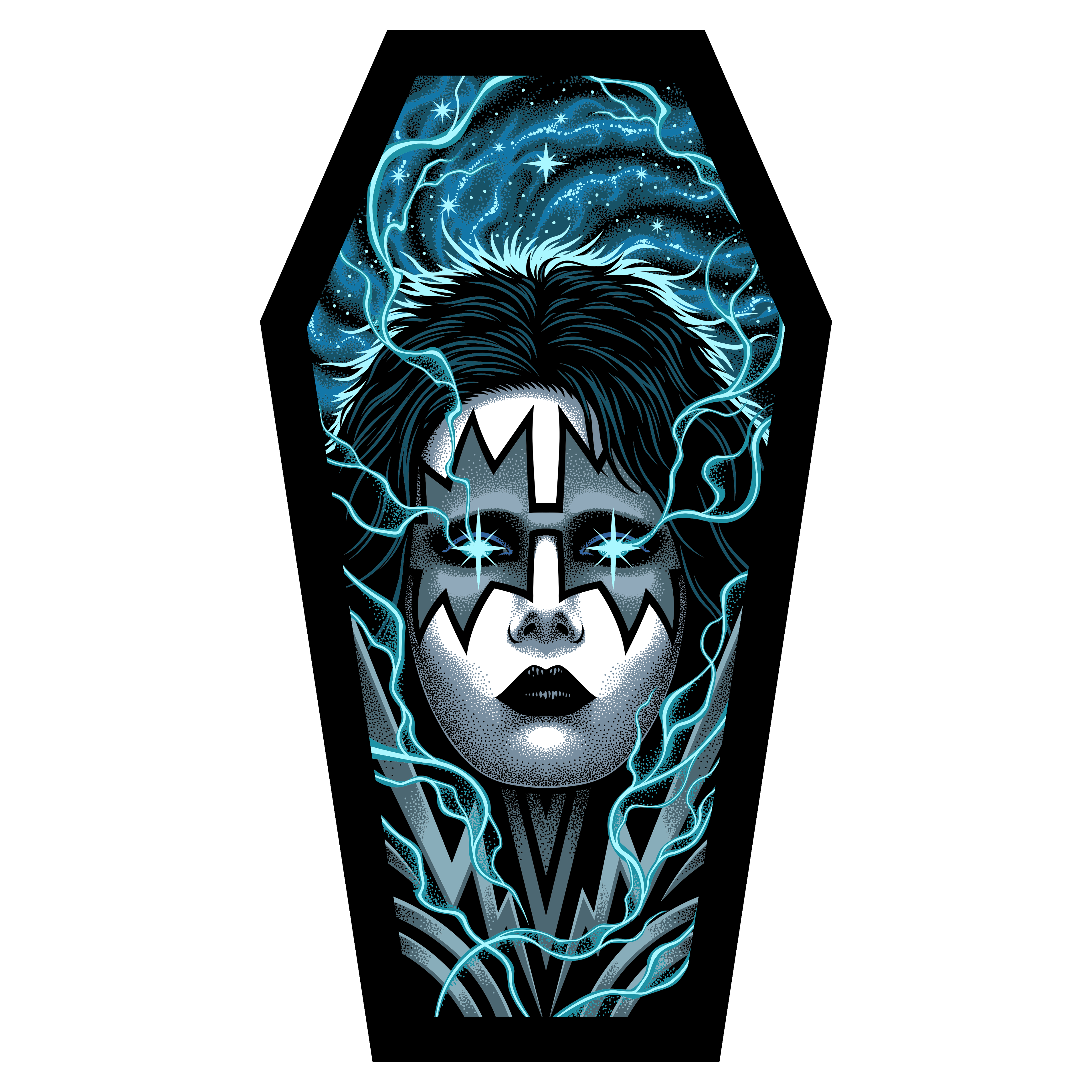 Kiss The Spaceman Coffin Poster (Screen Printed + Glow In The Dark) Poster 422590