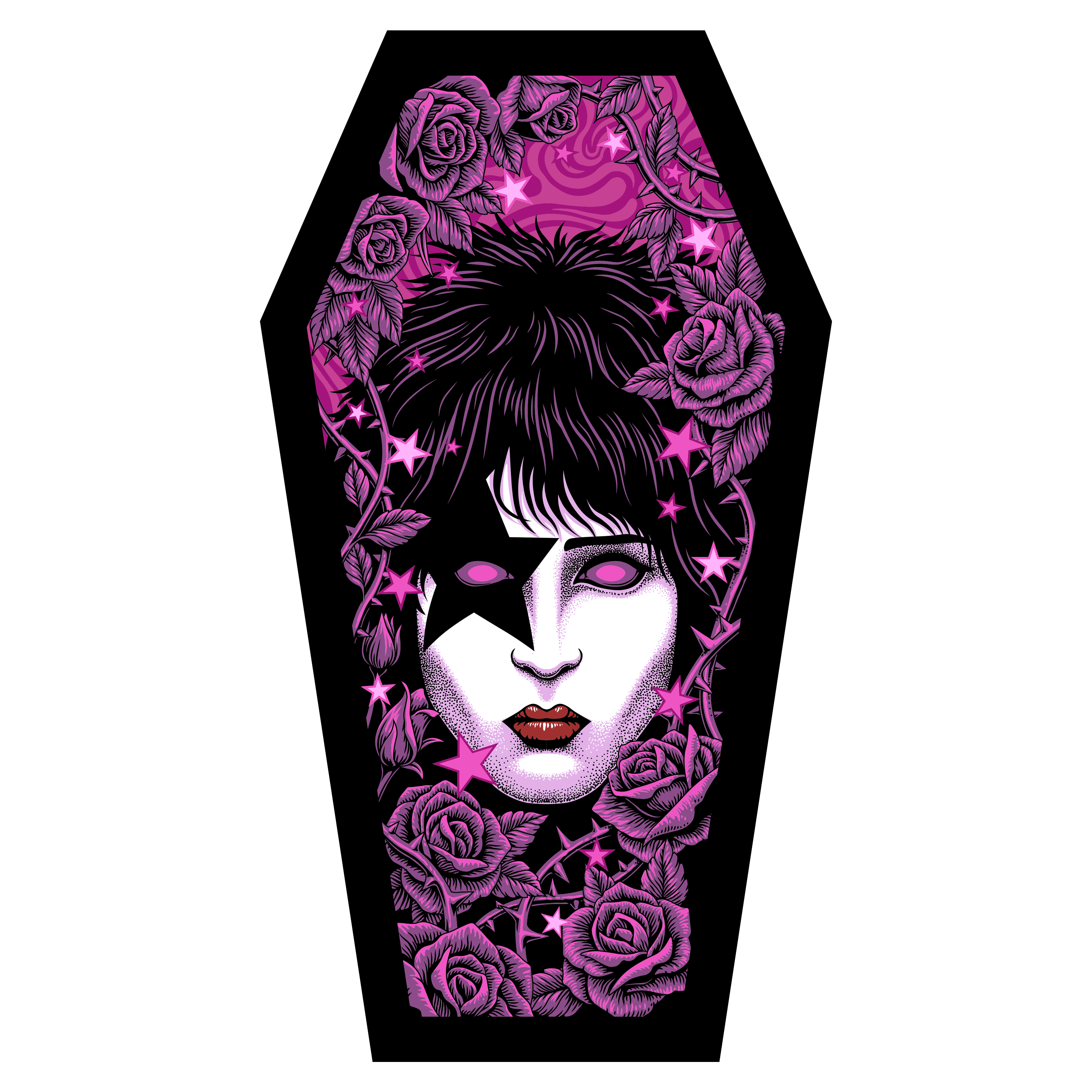 Kiss The Starchild Coffin Poster (Screen Printed + Glow In The Dark) Poster 422594